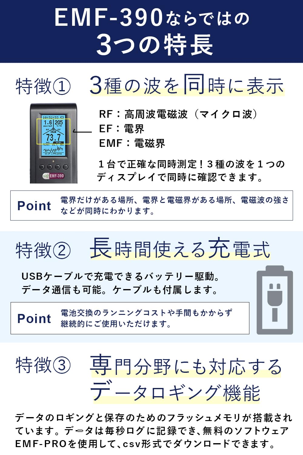 Amazon | 【国内正規品】 GQ 電磁波計 電磁波測定器 EMF測定器 EMF-390